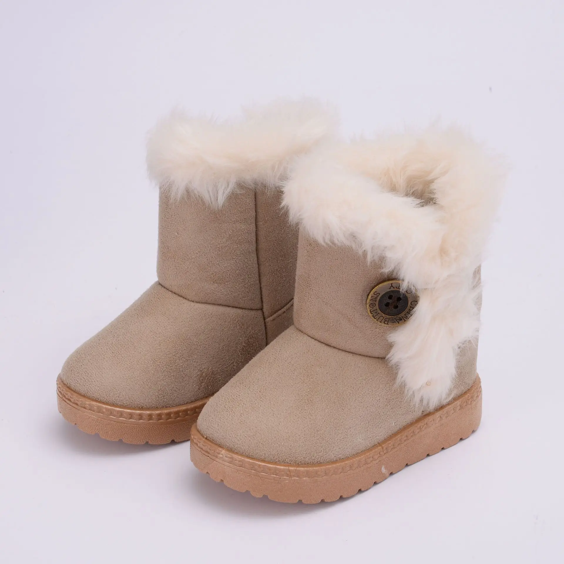 Baby Plus scarpe in velluto Chirldren stivali corti caldi invernali moda per bambini scarpe basse Casual 2023 comodi stivali da neve addensati