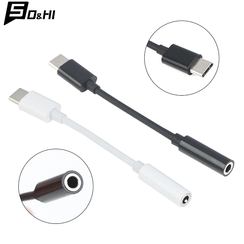 Type-C to 3.5mm AUX Jack Earphone Audio Adapter Audio Splitter USB-C Converter Headphone Adaptor