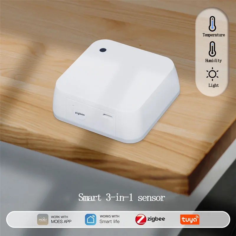 Tuya Smart Home ZigBee Light Sensor and Temperature and Humidity Detector App Timing Smart Security Sensor