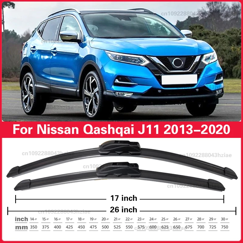 For Nissan Qashqai J11 2013 2014 2015 2016 2017 2018 2019 2020 Front Wiper Blades Window Brushes Car Accessories 26