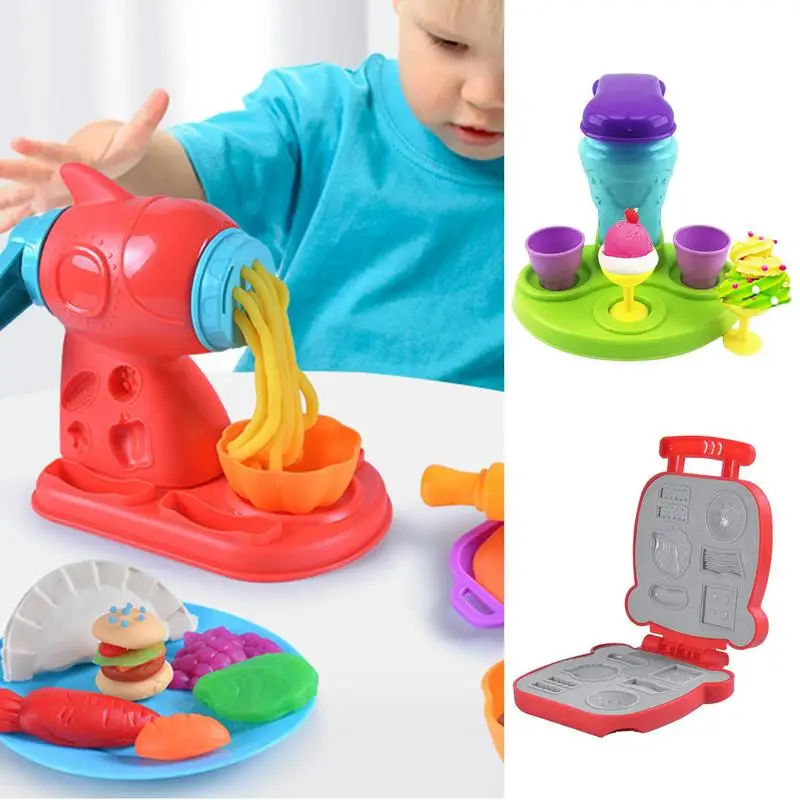 Brot Nudel Eis Maschine Ton Form Werkzeug Set Kinder Spielzeug Haut Schlamm Handgemachten Ton Pretend Spielen Teig Spielzeug Entwicklungs