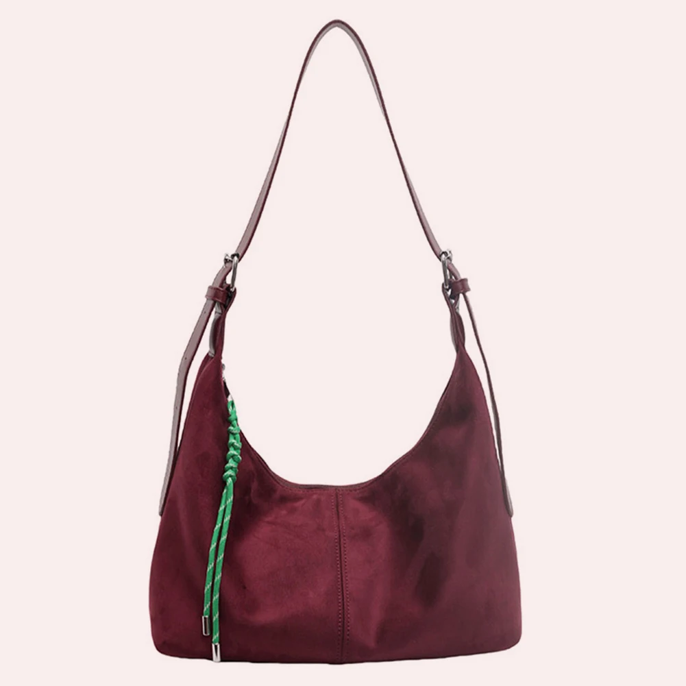 

Элитная замшевая женская сумка через плечо, высококачественная однотонная сумка-полумесяц, вместительная женская сумка-сэтчел, модная осенне-зимняя сумка на плечо