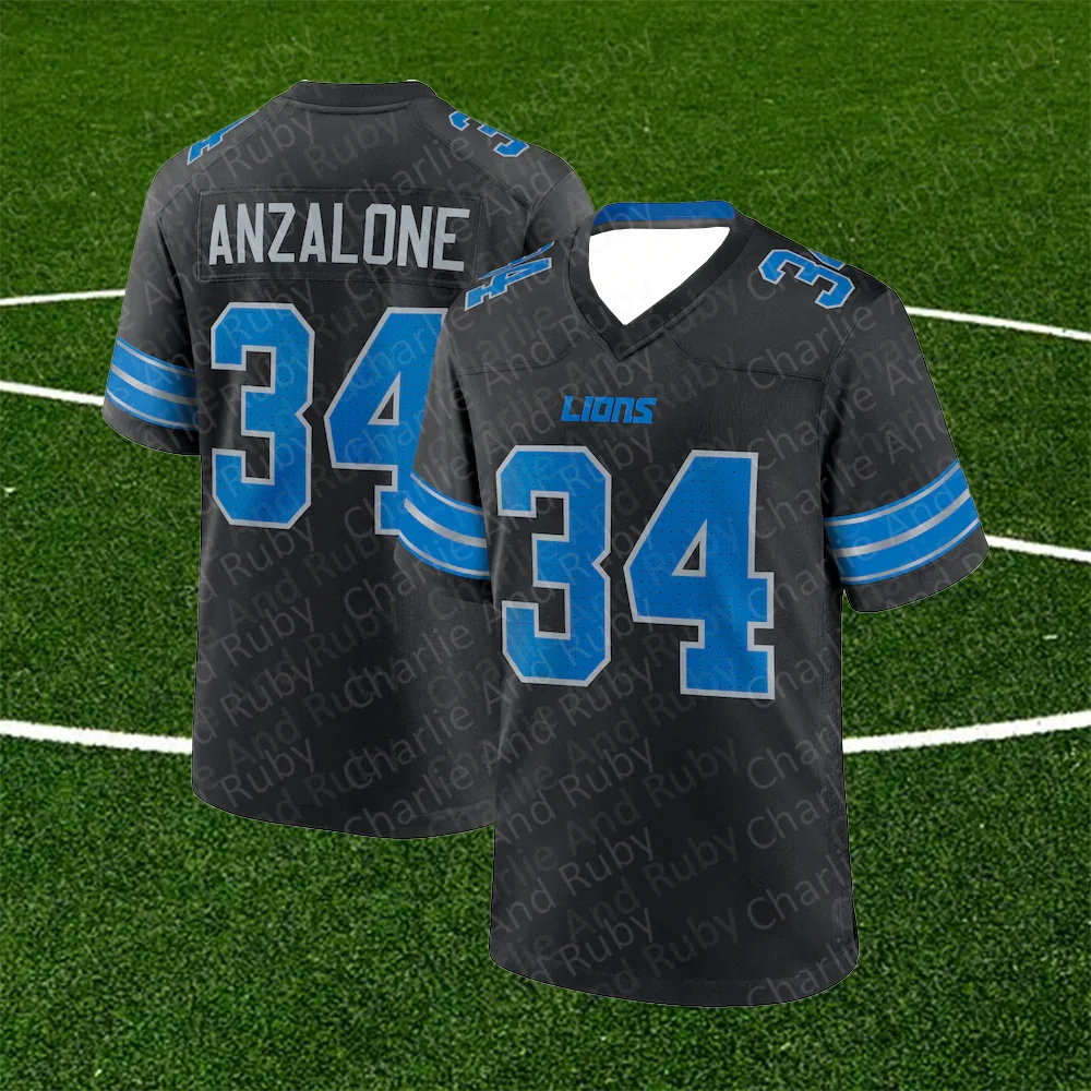 Jersey No.20/34/87 Barry Sanders Alex Anzalone Sam Laporta Detroit Lions Legend Jersey Classic Trend Fashion Clothing Top