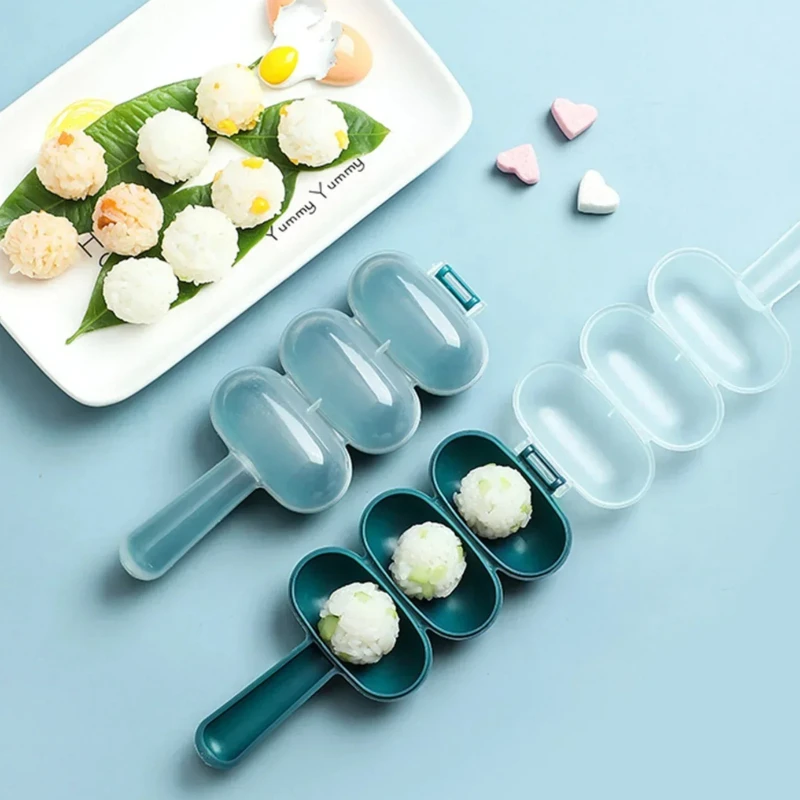 Sushi Rice Ball Mold Shaker Mould DIY Sushi Maker Transparent Cover Spherical Sushi Onigiri Mold Bento Making Mold Kitchen Tools