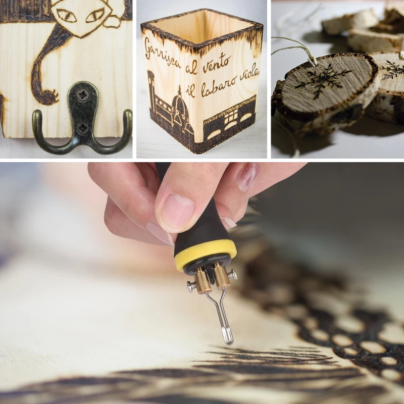 Professional Pyrography Machine, Soldering Iron Pirograbador, Adjustable Temperature Burner, Wood Board, Rice Paper, Electric