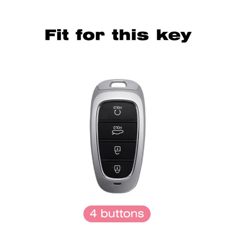 Fashion Plating TPU Car Key Cover for Hyundai Santa Fe Tucson 2022 NEXO NX4 Atos Solaris Prime2021 4 Button Luxury Key Case