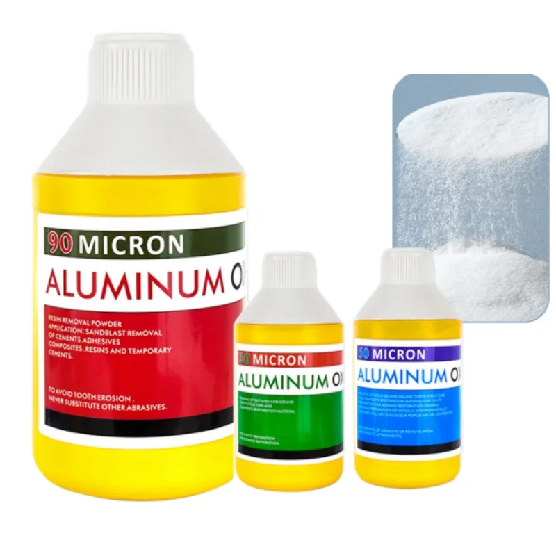 460g 30/50/90μm Dental Aluminum Oxide Sandblaster Powder High Purity Alumina for Air Jet Flow Teeth Polishing Prophy Abrasive