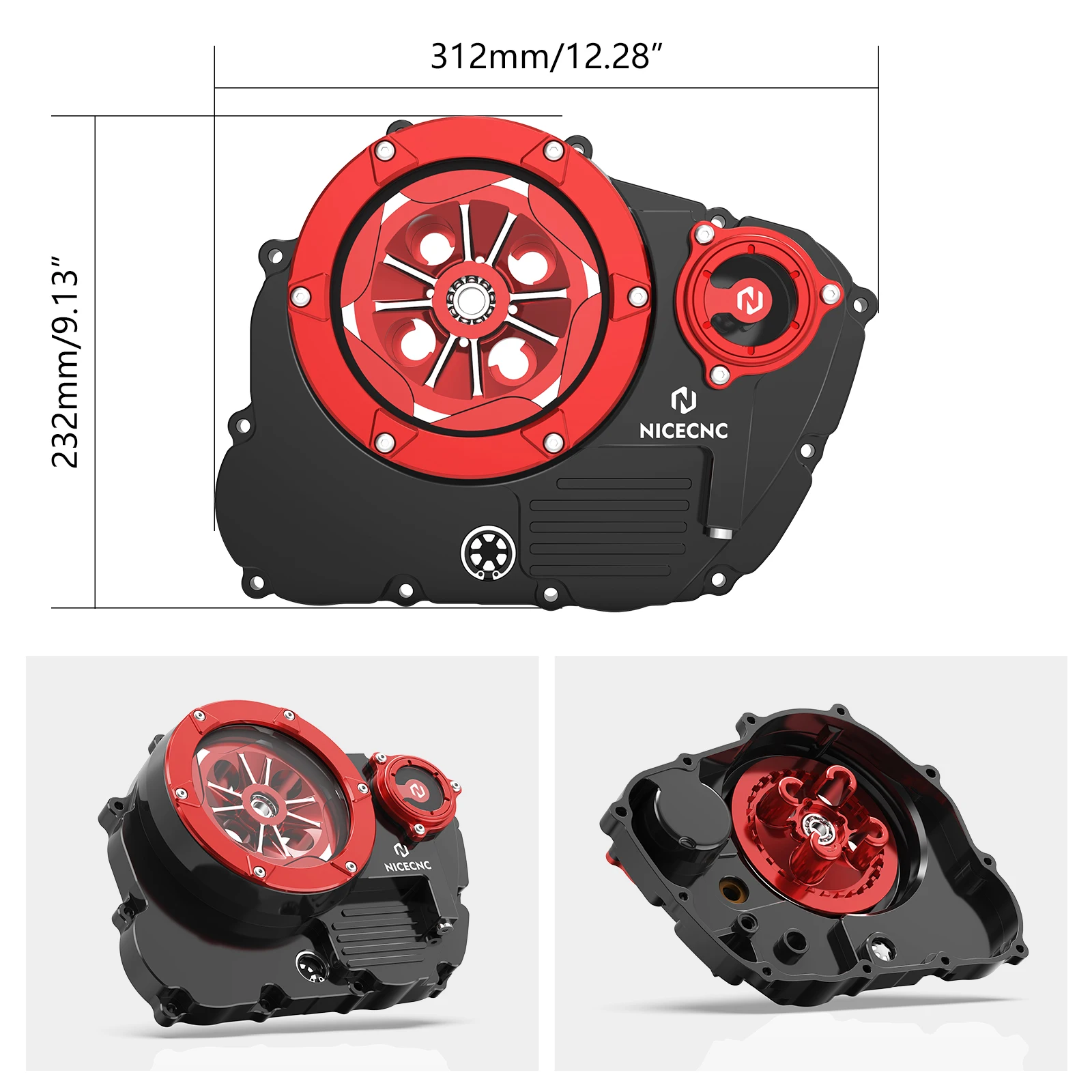 For Honda XR650L 1993-2025 2024 2023 2022 2021 2020 NICECNC Transparent Clutch Cover XR 650L 650 L 93-25 6061-T6 Aluminum & PC