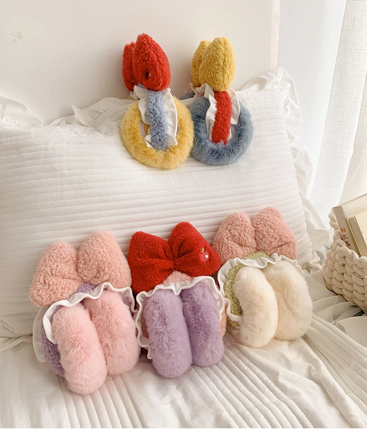 Lovely Big Bowknot Warm peluche paraorecchie Baby Cache oreillas cuffie per bambini per paraorecchie per ragazzo scaldamuscoli per ragazze inverno H303