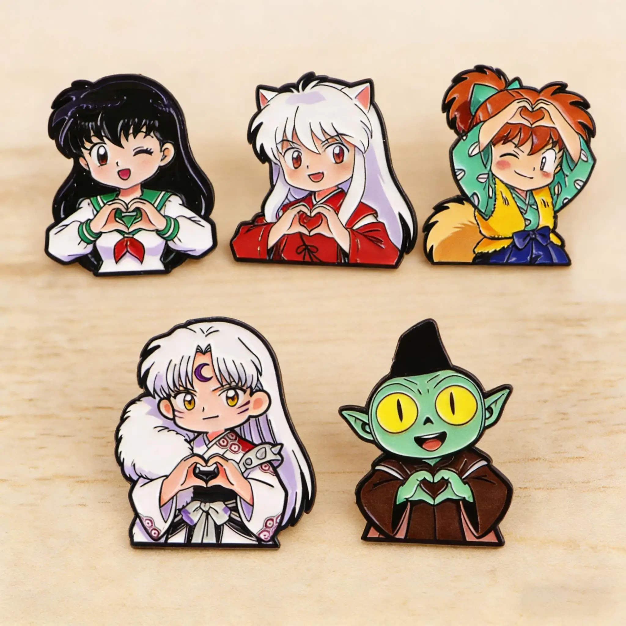 5pcs Cute Enamel Pin Cartoon Brooch For Coat Women's Brooches Fashion Lapel Badges Jewelry Gift For Fans Clothing Decoration