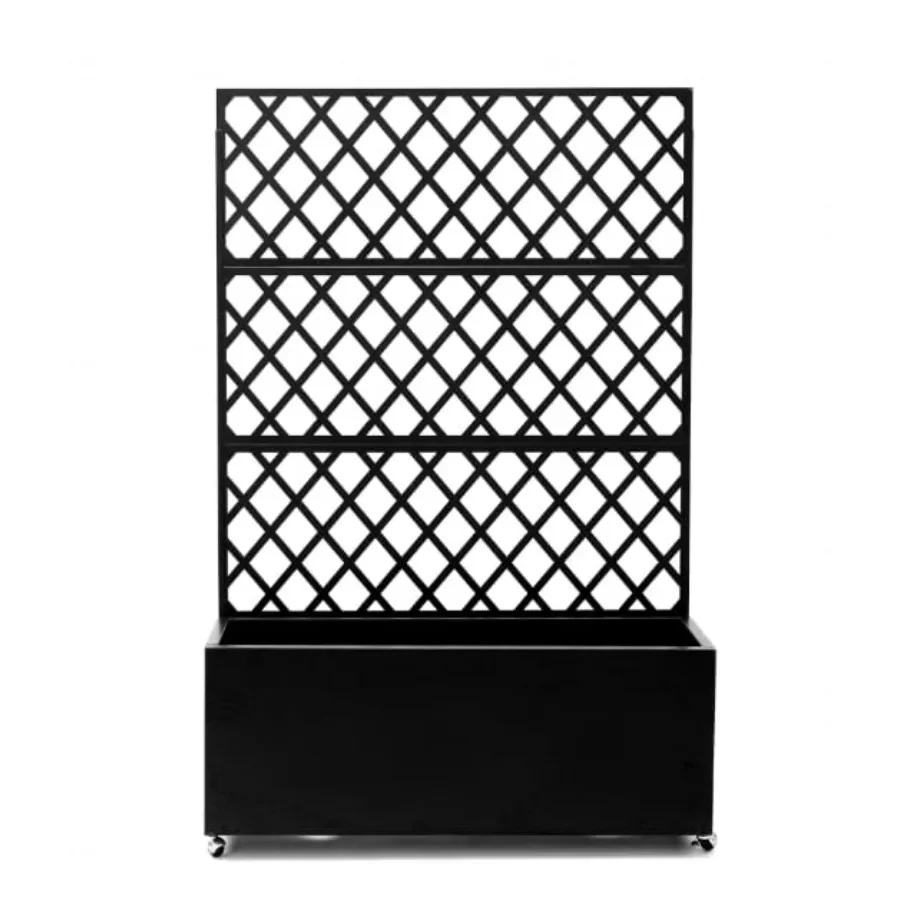 Metal Raised Garden Planter Bed with Lattice Trellis Screen