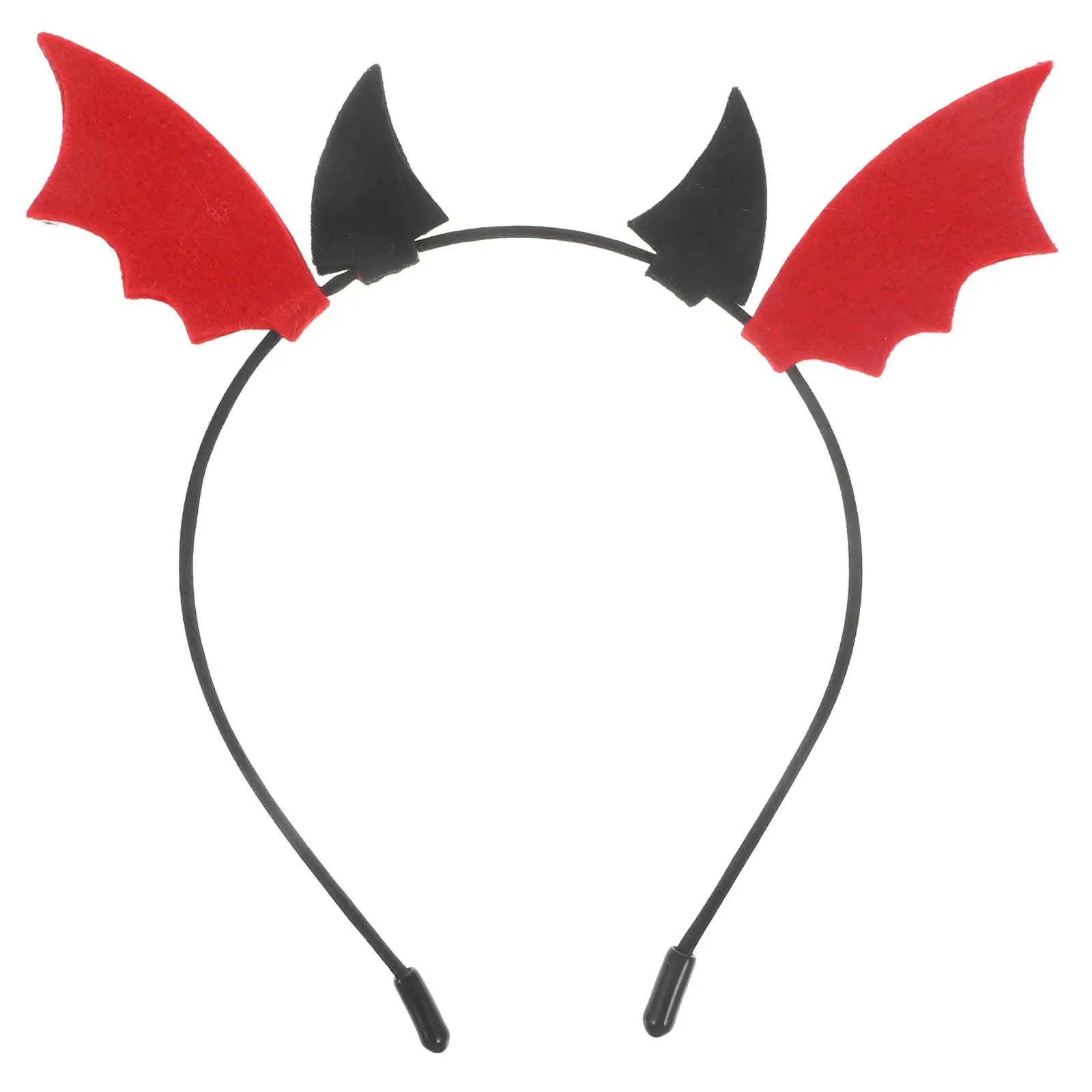 

Bat Ear Headband Halloween Costume Accessory Red Black Iron Material Lightweight Comfortable Universal Size Decorative