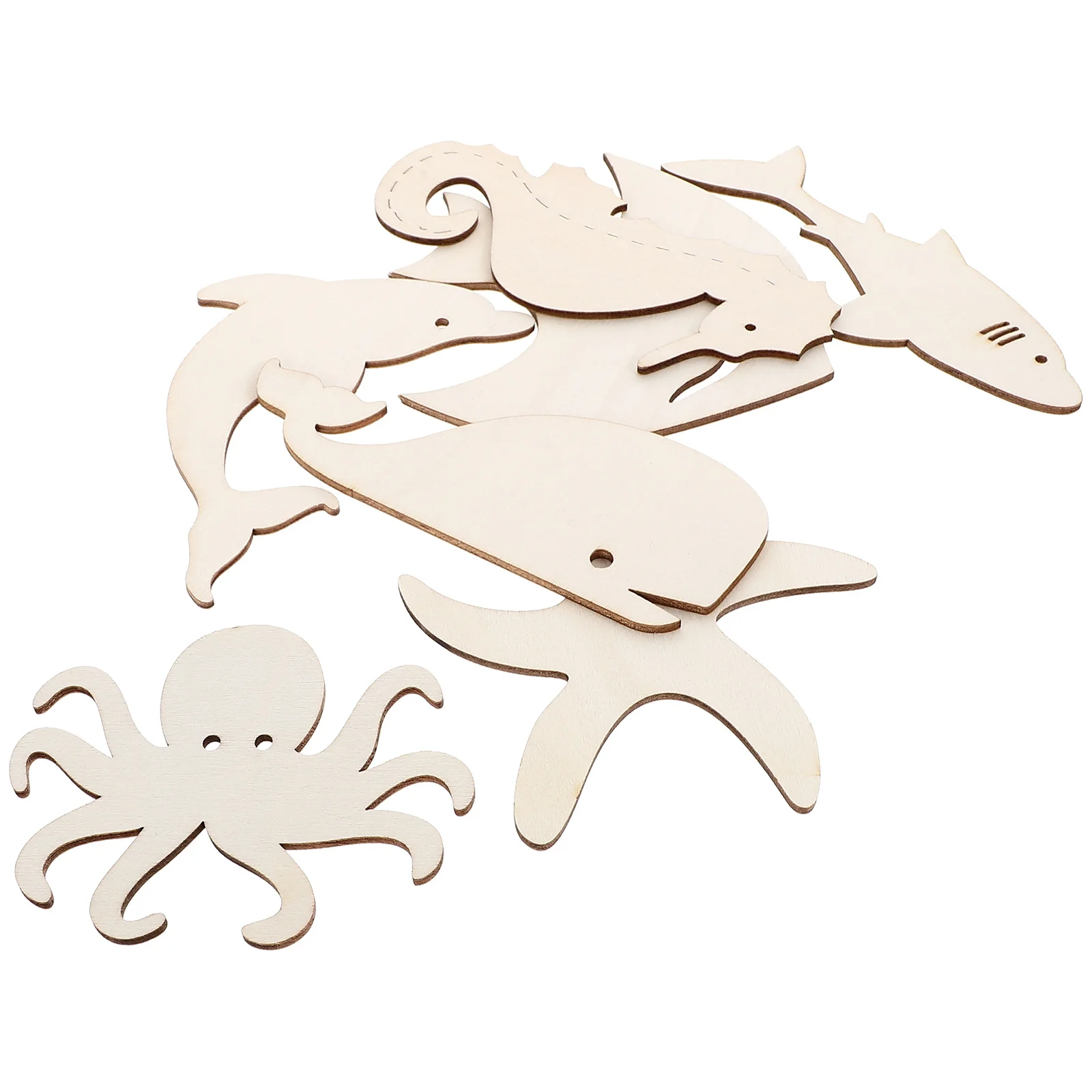 

42Pcs Unfinished Wood Ocean Animal Shapes Cutouts Smooth Edges DIY Craft Supplies Painting Wooden Pieces Wooden Crafts to Paint
