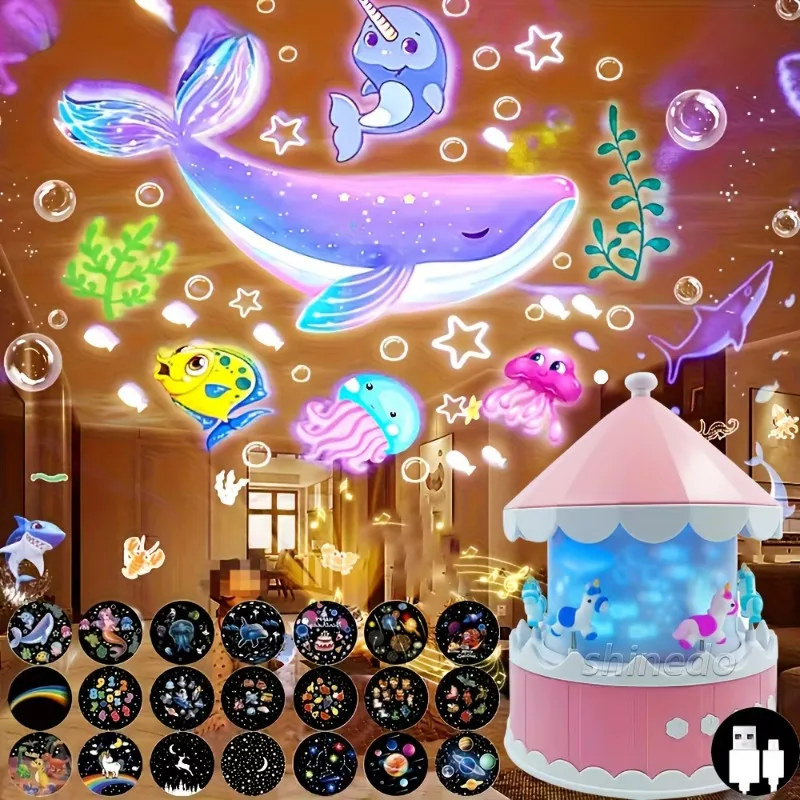 هدية خفيفة للإسقاط على شكل نجمة جالاكسي للنوم قابلة للدوران