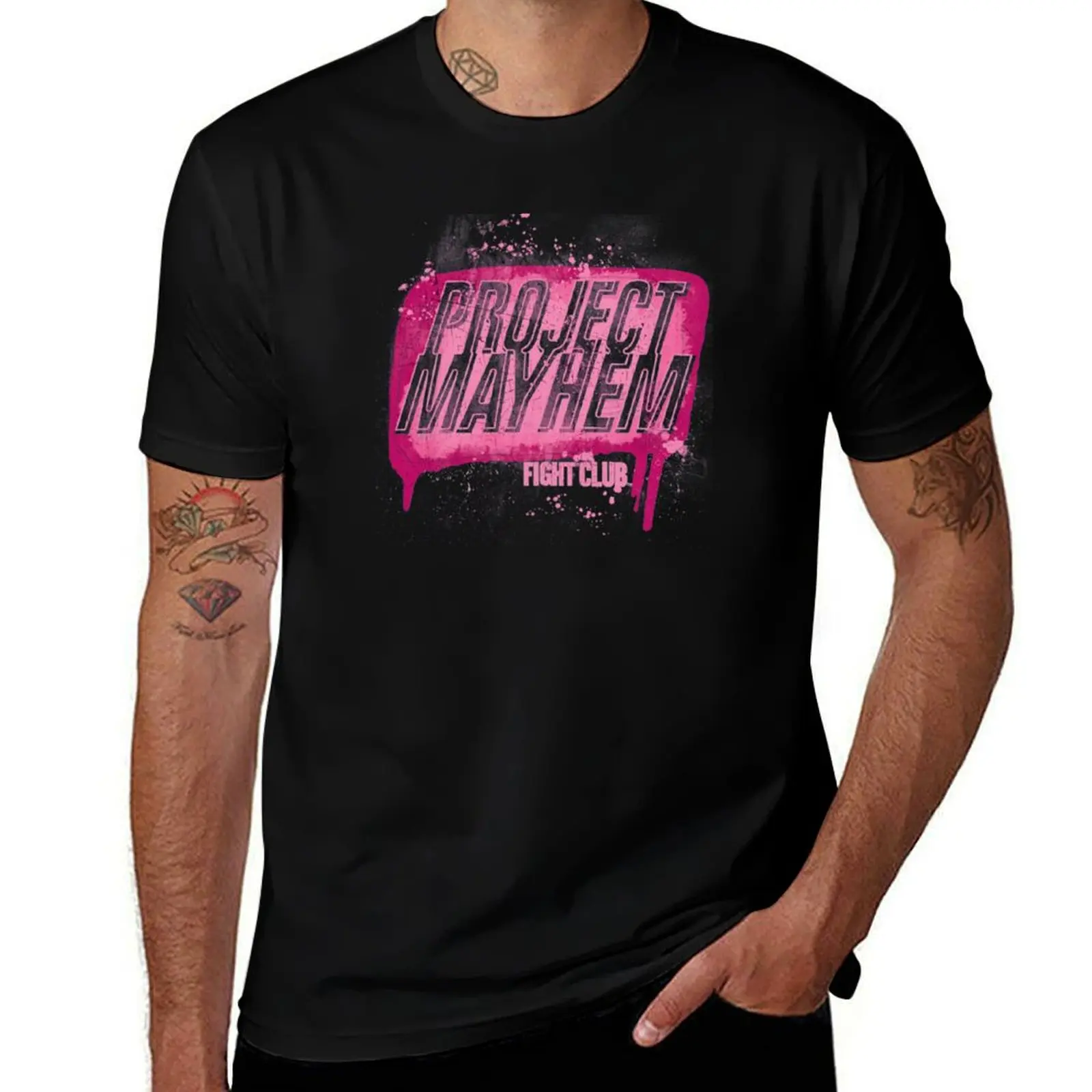 

Fight Club Project Mayhem T-Shirt black cotton t-shirt plain for man package t shirt man plain t shirt custom print T-shirt