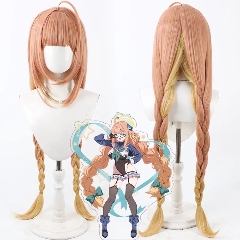 Blue Archive Endou Shimiko Cosplay Wig Simulation Scalp Dual Color Gradient Hair
