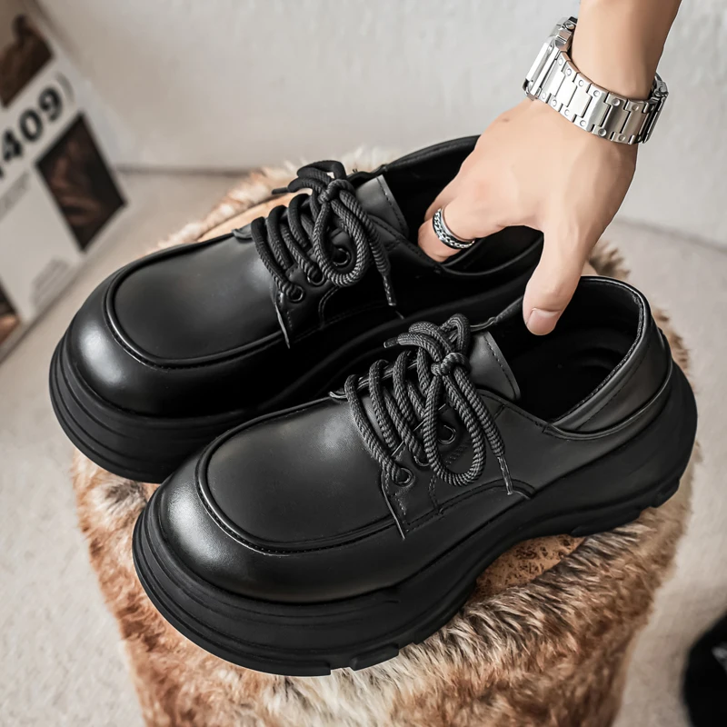 

New Arrival Mens Casual Shoes Fashion Brogue Shoes Comfortable Male Formal Dress Footwear Thick Bottom Business Shoes Sneakers