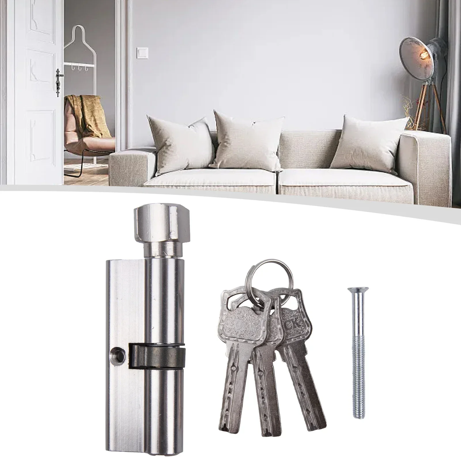 Home Security Door Lock Tone Cylinder Hardware Indoor Aluminum Locker Security Furniture Locks Keys Hardware Lock With 3 Keys
