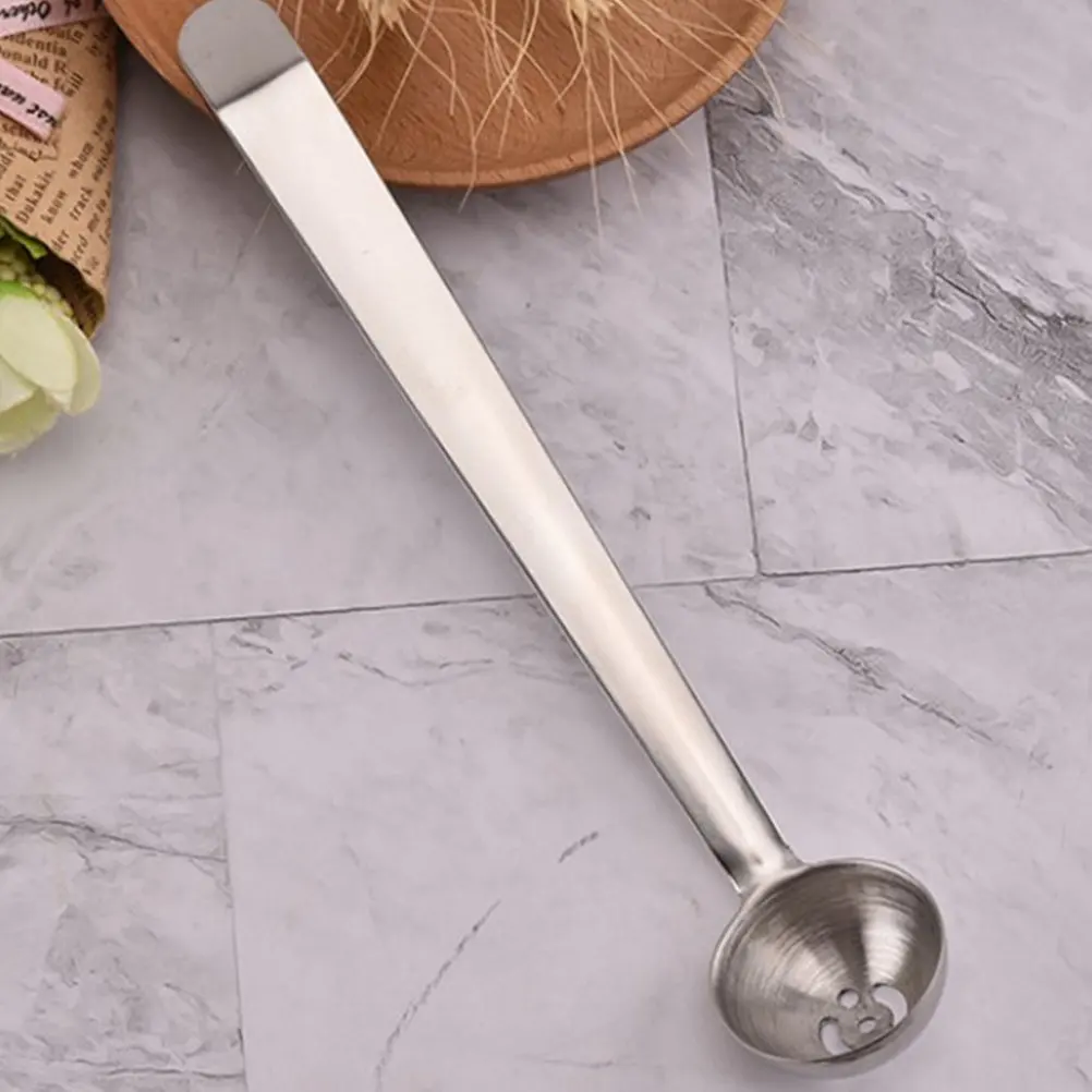 2Pcs Stainless Steel Olive Spoon with Long Handle and Drain Holes Jar Serving Spoon Cherry Pickle Tool for Parties Catering