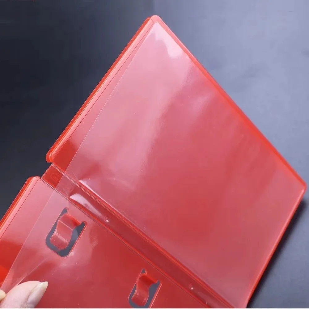 Transparent Game Card Box Red with Book Holder Storage Case Box Plastic Cartridge Holder Shell for Switch 2 For Inserted Cover