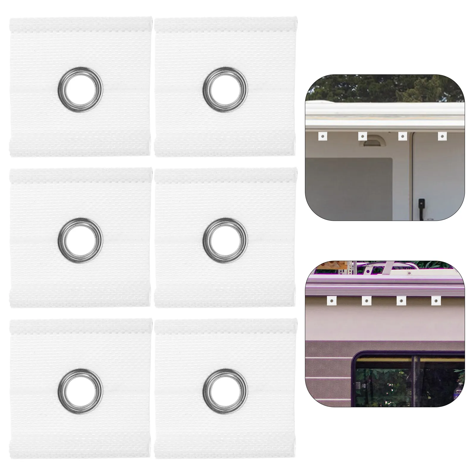 6Pcs Lightweight Awning Eyelets for Rv Caravan Camping Tent Piping Rails Versatile Outdoor Awning Fittings Shade Anchors