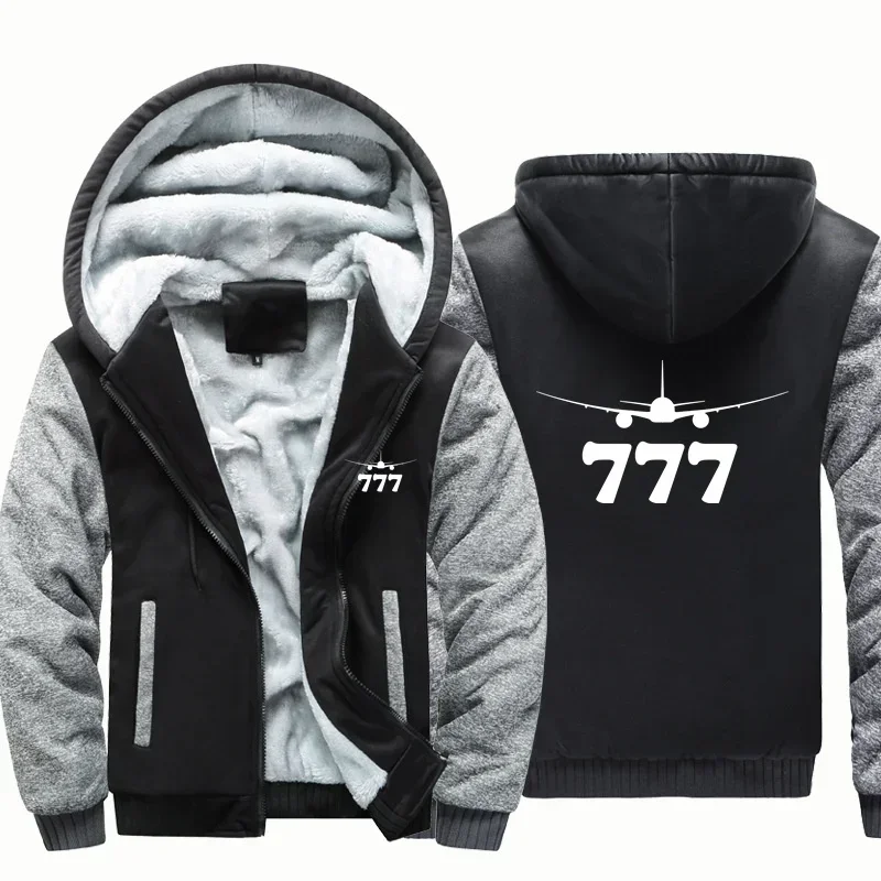 

777 Fleece Warm Wool Aviation Pilots Flight Men Coat Jackets Autumn Winter Zipper Hooded Thick Hoodies Sweatshirts