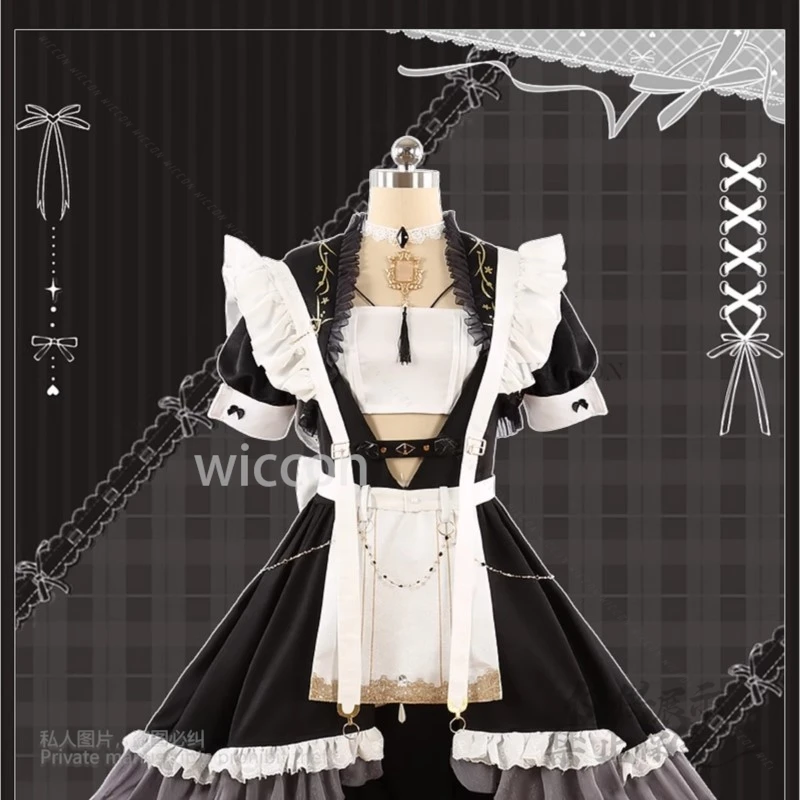 Game Nu: Carnival Rei, dulce y encantador vestido de sirvienta, traje, accesorios sexys, uniforme, disfraz de Cosplay de Anime, fiesta de Halloween personalizada