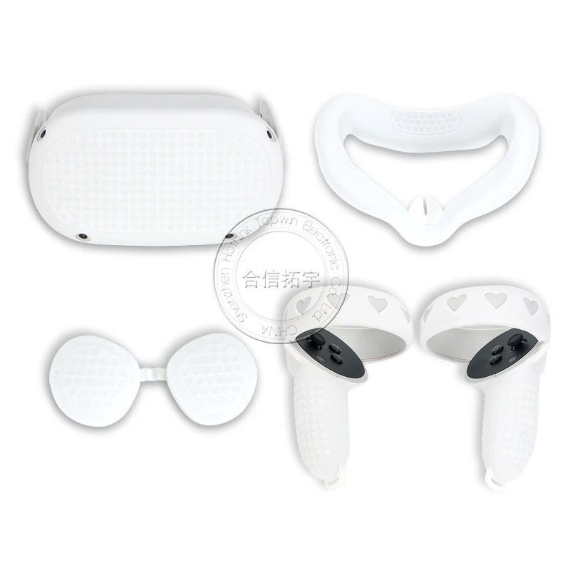 HOTHINK-Protector de silicona para casco, protector de protección para la cara, para Oculus Meta Quest2 VR, 5 unids/set/Set