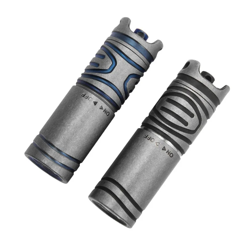 

1pc Titanium Alloy Flashlight Camping Hiking EDC Pocket LED Keychain Light USB Rechargeable with Necklace Outdoor Survival Tools