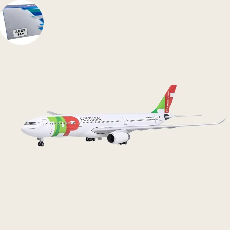 

47 Cm A330 Air Portugal Aircraft 1:135 Scale Aircraft Model Toys w/ Lights & Bottom Wheel Die-Cast Collection Home Decor Display