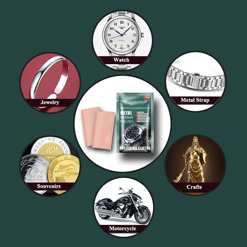 5 panni per lucidatura dei metalli di alta qualità per gioielli, orologi, forniture per la riparazione dei graffi, set di riparazione dei graffi in metallo