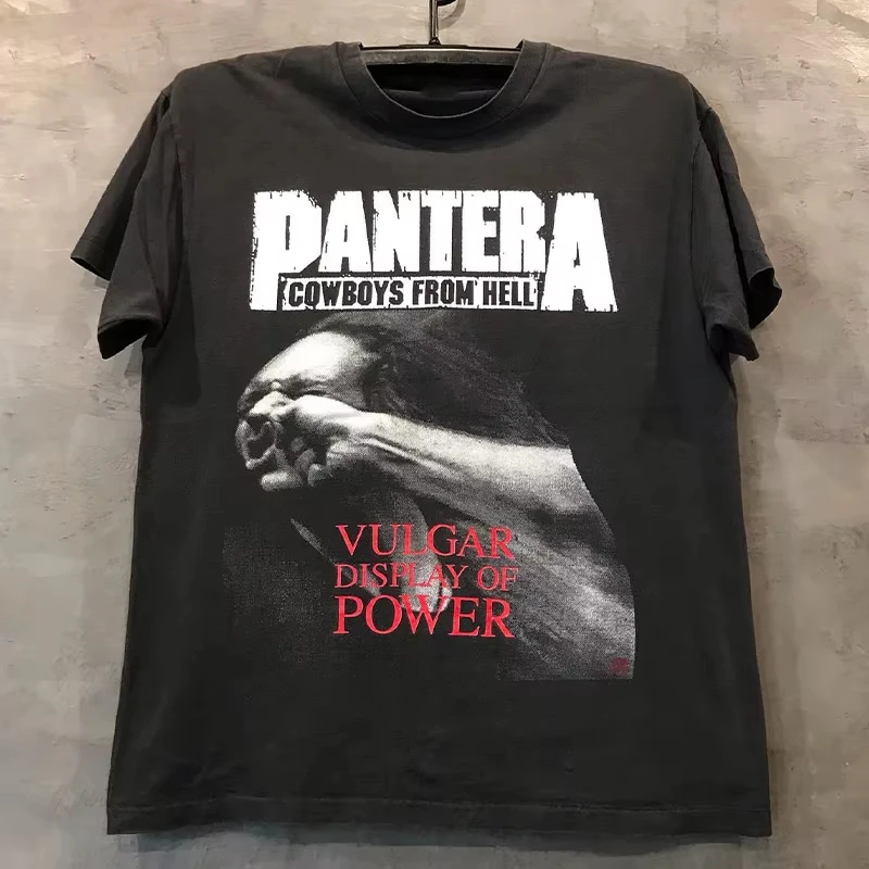 

Pantera Pandora Band European and American Rock Heavy Metal Peripheral Short Sleeve Fried Street Men's and Women's Trend T-Shirt