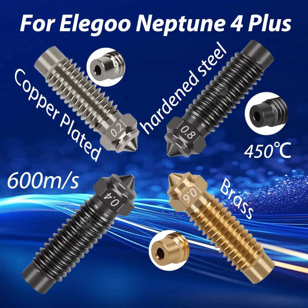 

Насадка для Elegoo Neptune 4 Plus, насадка Elegoo Neptune 4 Max Hotend, латунная, медная, закаленная сталь, высокая точность