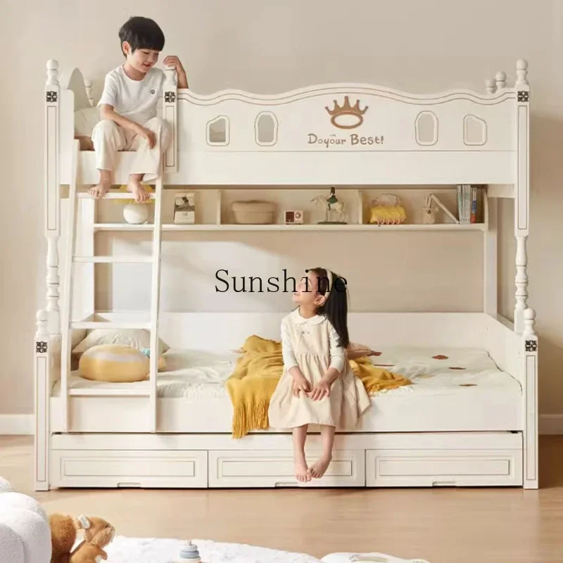 Boys and Girls Children Bunk Up and Down Double Adult High and Low Solid Wood Mother Bed