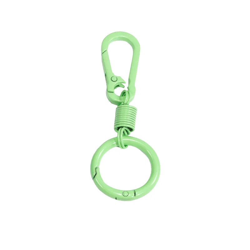 2pcs Colorful Spring Keychain Carabiner Buckle Key Rings
