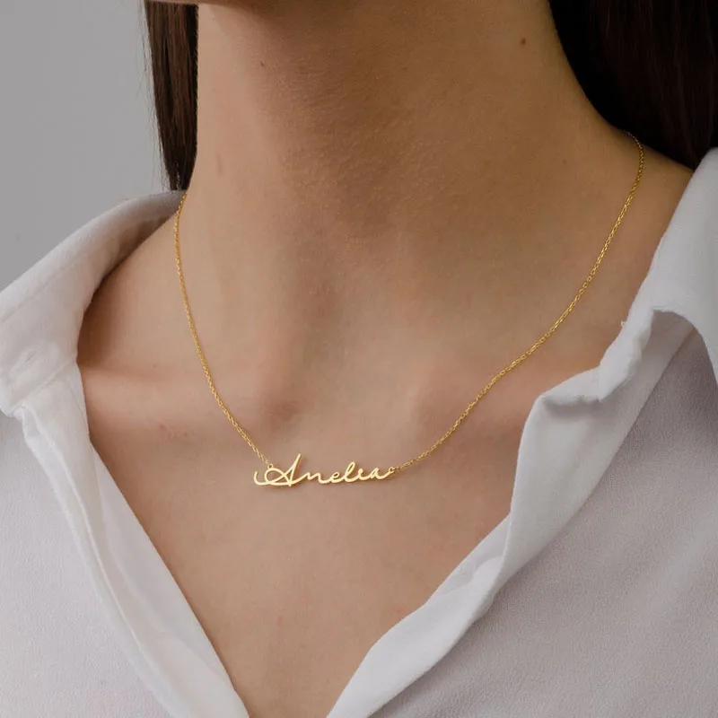 Dreamtimes Collana Personalizzata Con Nome In Acciaio Inox - Targhetta Per Coppie, Regalo San Valentino