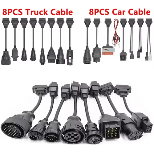 Gran oferta, juego completo de 8 Uds. De Cables para coche/camión para Tnesf Delphis Orpdc VdIJk Autocoms Pro WOW CDP Vd TCS Cdp Pro Plus, herramientas de diagnóstico