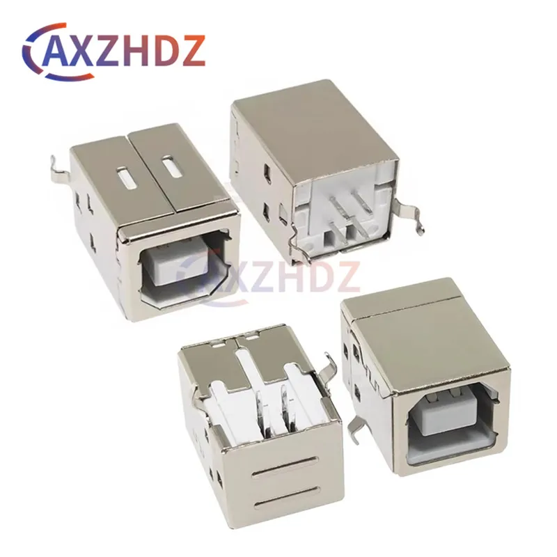 

10PCS Square USB Socket USB B BF D Type Female 90 180 Degree PCB Welding Parent Connector For Printer Data Transmission Socket