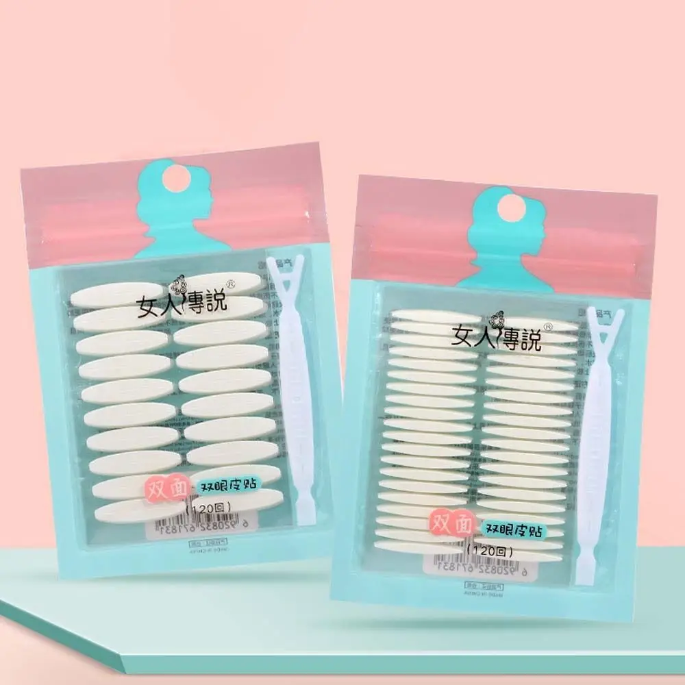 120Pcs/set Self Adhesive Invisible Double Eyelid Tape Eye Lift Strips with Auxiliary Tool Double Sided Eyelid Sticker Beauty