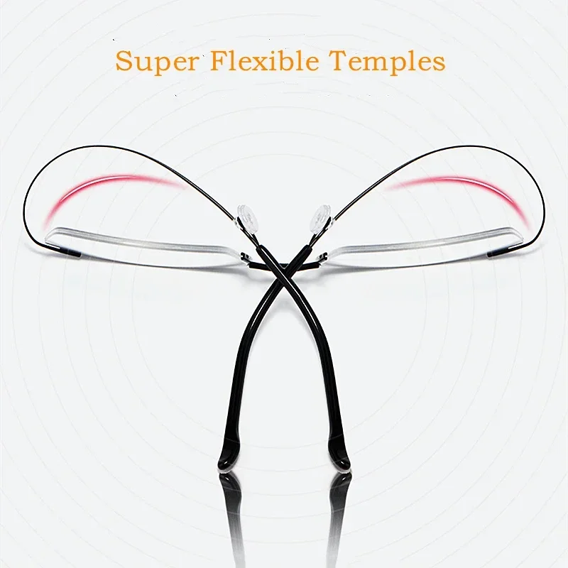 نظارات KIZN خفيفة للغاية ومريحة 100% من التيتانيوم النقي فائقة القوة للرجال بنصف إطار نظارات طبية بصرية 30004