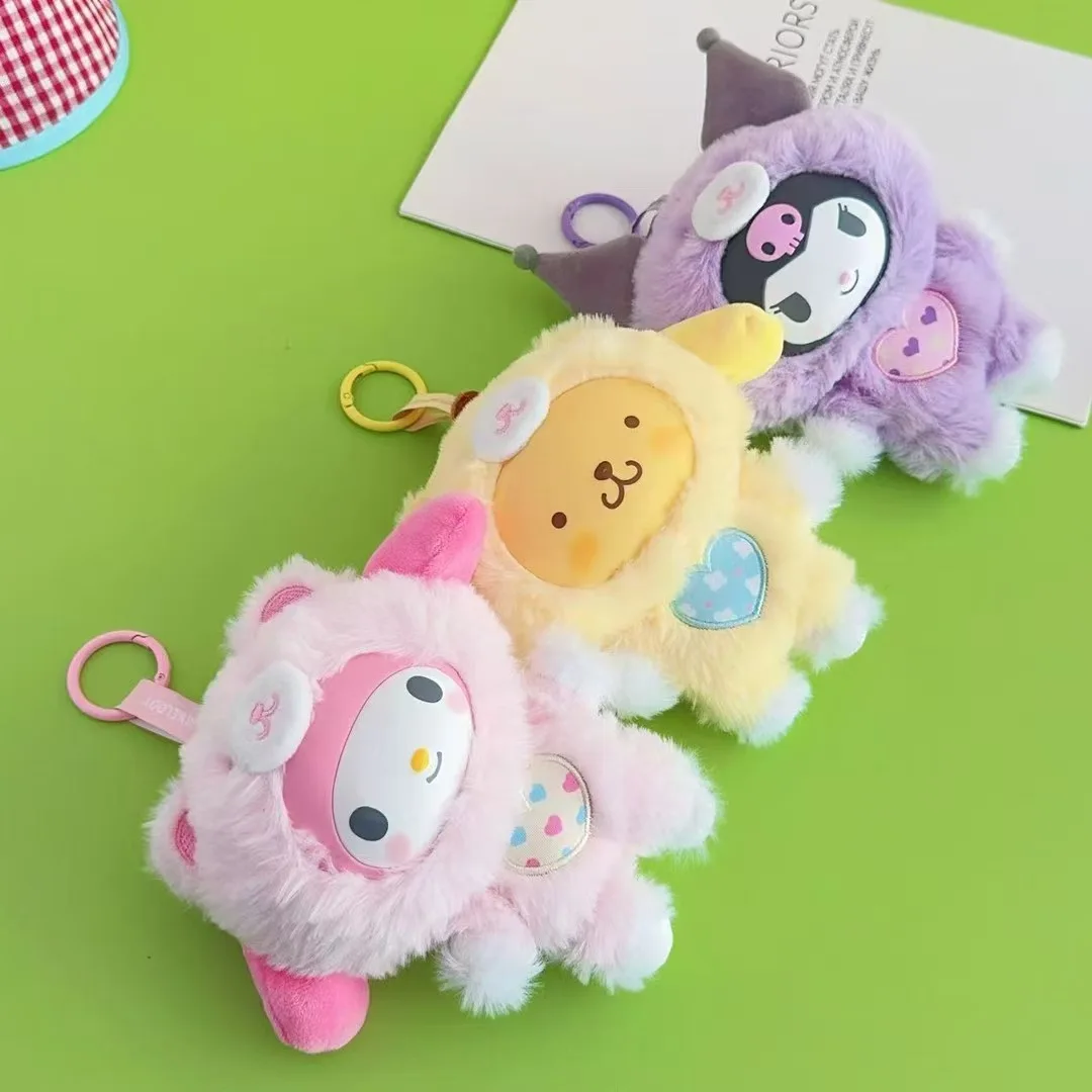 Kawaii Sanrio Kuromi ma mélodie dessin animé en peluche sac à dos pendentif Hello Kitty porte-clés poupée décoration fille anniversaire cadeau créatif