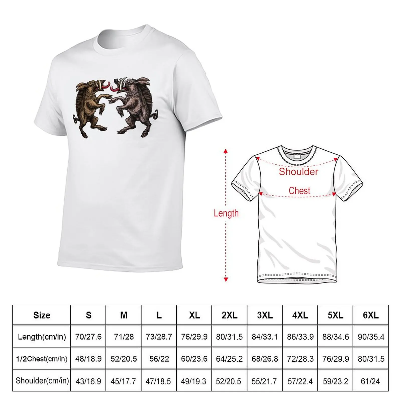 Medieval Heraldry: Pugilistic Boars T-shirt boys animal print quick-drying customs fitted t shirts for men