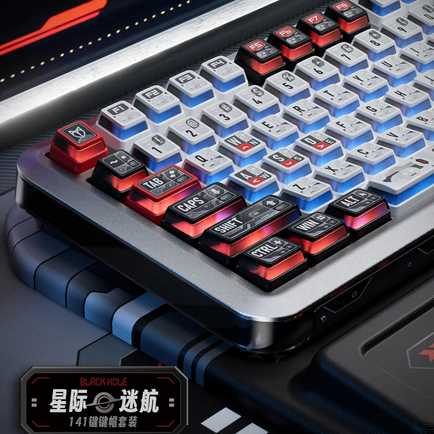 PIIFOX HDL-XJMH PC Keycaps PBT Transparent Five Sided Thermal Sublimation Keyboard Keycaps Transparent Customization Accessories view 3