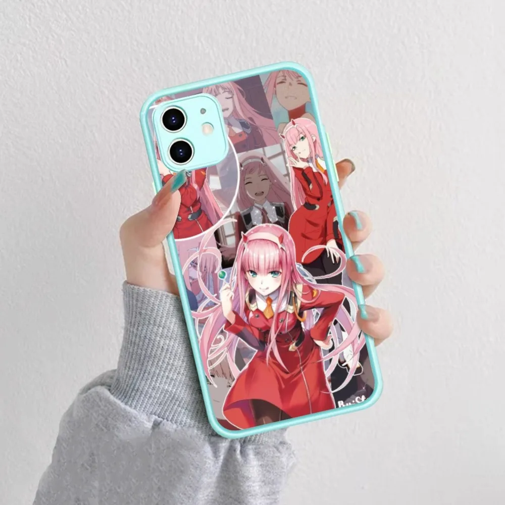 DARLING FRANXX Zero Two Phone Case For IPhone 14 X XR XS 7 8 Plus 11 12 13 Pro MAX 13mini Matte Shockproof Case