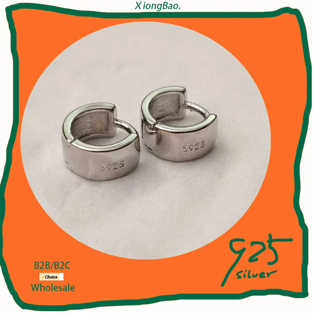 

Circles Hoop Earrings For Women Men Fashion Jewelry Gifts Punk Simple Stamp 925 Sterling Silver 2026 Small 2026 New