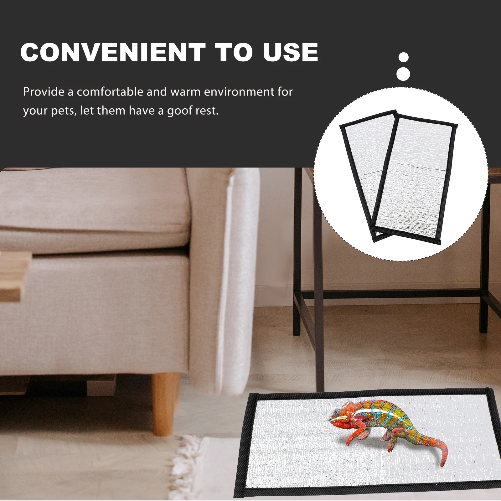 

2 Pcs Pet Heating Pad Insulation Mat Terrarium Reptile Reflective Film Warm Mats for Snakes Lizards Reptile Heating for Snakes