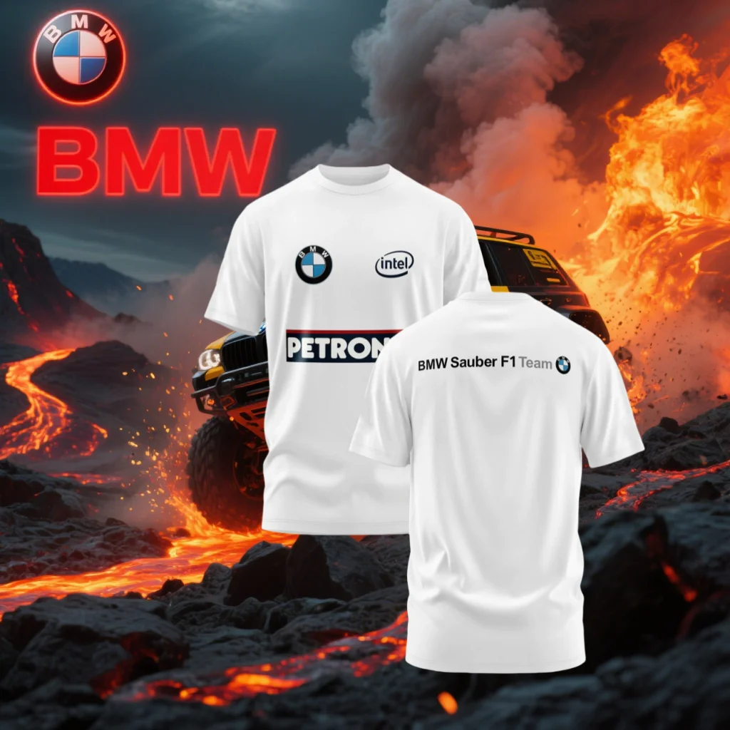 

Гоночный костюм BMW, мужская быстросохнущая футболка, лето 2024, хит продаж, мотоциклетный повседневный дышащий свободный модный костюм с короткими рукавами, модный Y2K