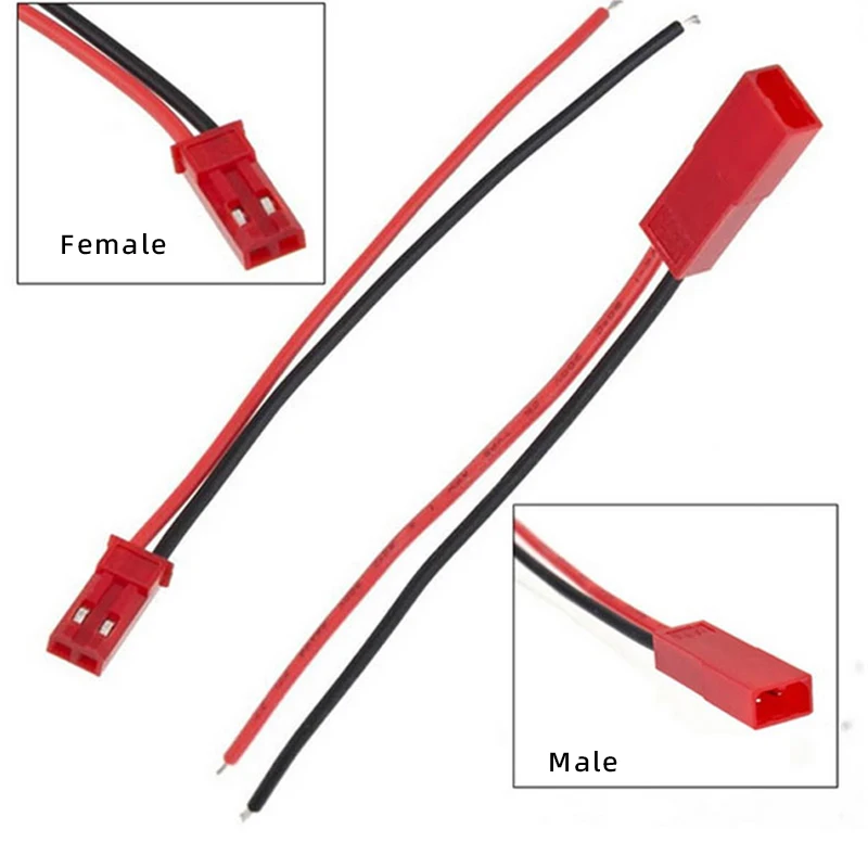 20Pairs 100mm 2 Pin JST Plug Connector Male+Female Plug Connector Cable Wire for RC Toys Battery LED Lamp