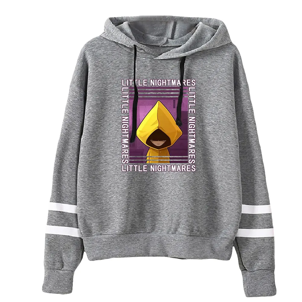 Little Nightmares 3 Hoodie para homens e mulheres, sem bolso, barras paralelas, streetwear de manga, moletom com capuz, roupas Harajuku, novo jogo