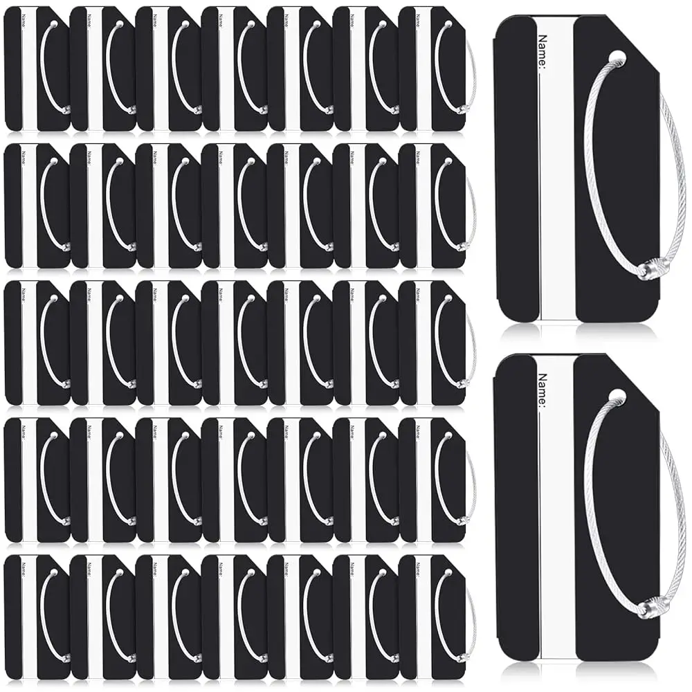 

Free Shipping50 Pcs Aluminum Luggage Tag Bulk Travel ID Bag Tags Metal Suitcase Tags with Name Card for Baggage Backpack Identif